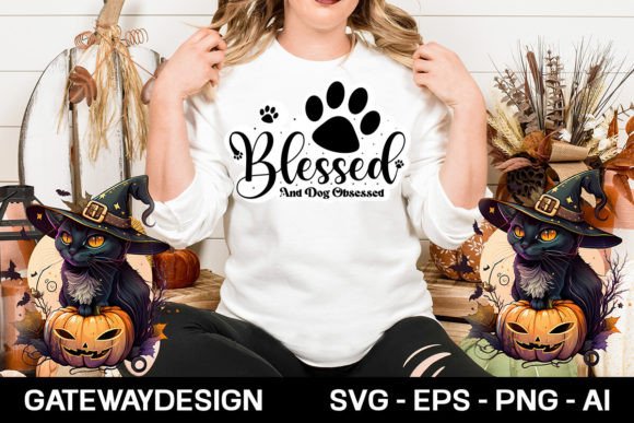 Blessed and Dog Obsessed Sticker Design