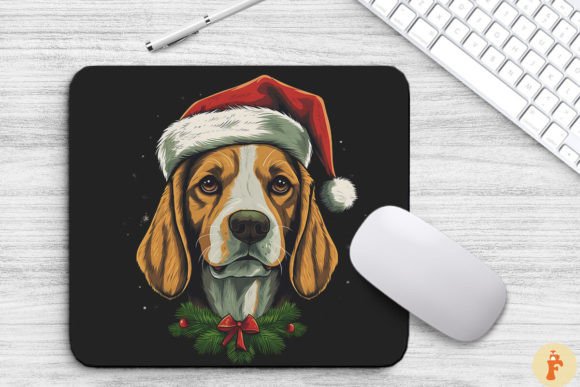 Christmas Beagle Dog Mouse Pad