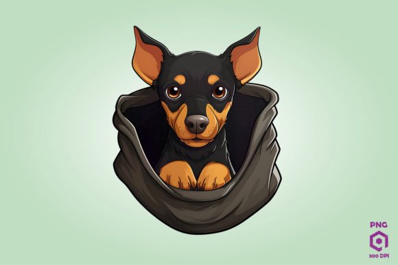 Doberman Pinscher Dog Inside Pocket 3