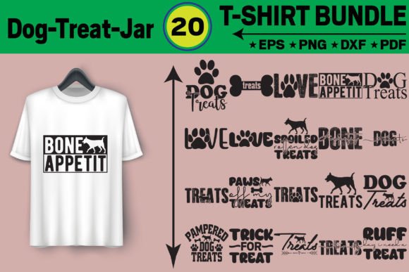 Dog Treat Jar T-shirt Design Bundle