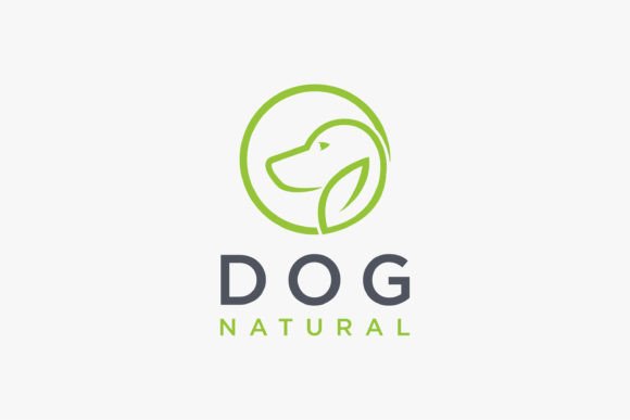 Minimalist Dog with Ear Leaf Logo