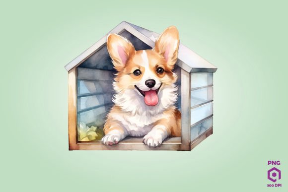 Pembroke Welsh Corgi Dog Lie in House