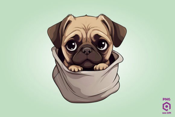 Pug Dog Inside Pocket