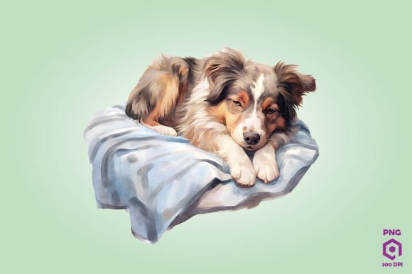 Sleeping Australian Shepherd Dog