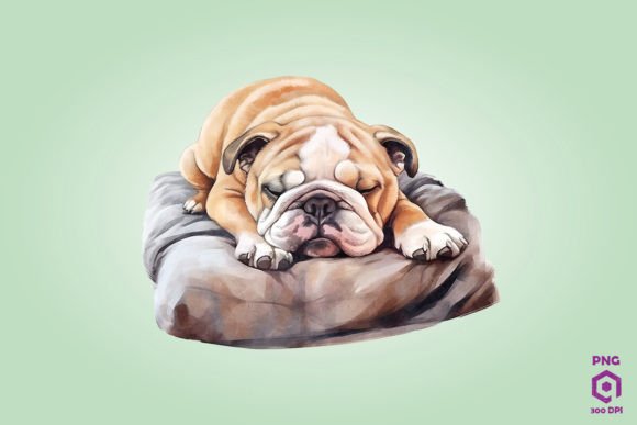 Sleeping Bulldog Dog