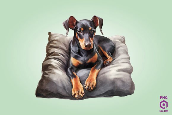 Sleeping Doberman Pinsche Dog 1