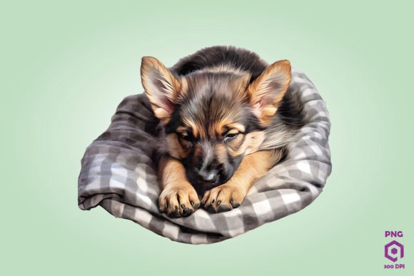 Sleeping German Shepherd Dog 1