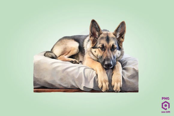 Sleeping German Shepherd Dog