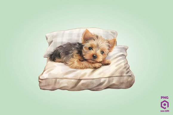 Sleeping Yorkshire Terrier Dog