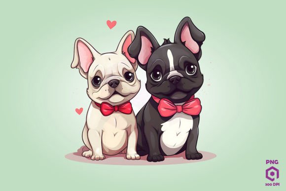 Valentine Couple of Bulldog Dog 6