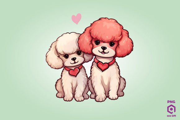 Valentine Couple of Poodle Dog